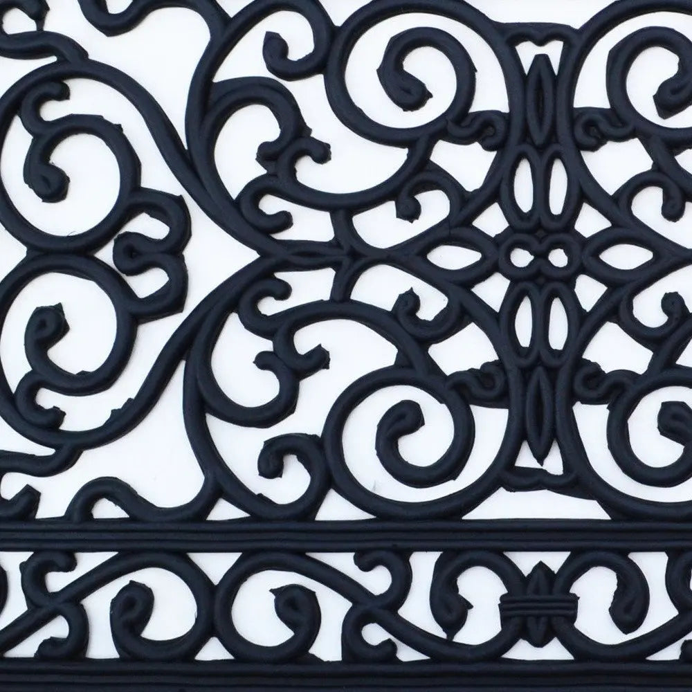18" X 30" Black Rubber Outdoor Door Mat - NOBLE HOME INTERIORS