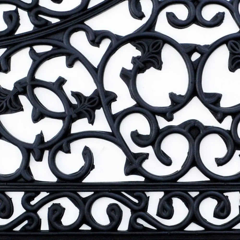 18" X 30" Black Rubber Outdoor Door Mat - NOBLE HOME INTERIORS