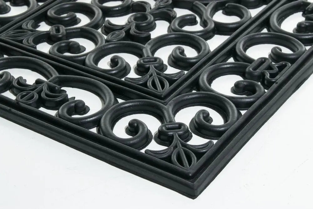 18" X 30" Black Rubber Outdoor Door Mat - NOBLE HOME INTERIORS