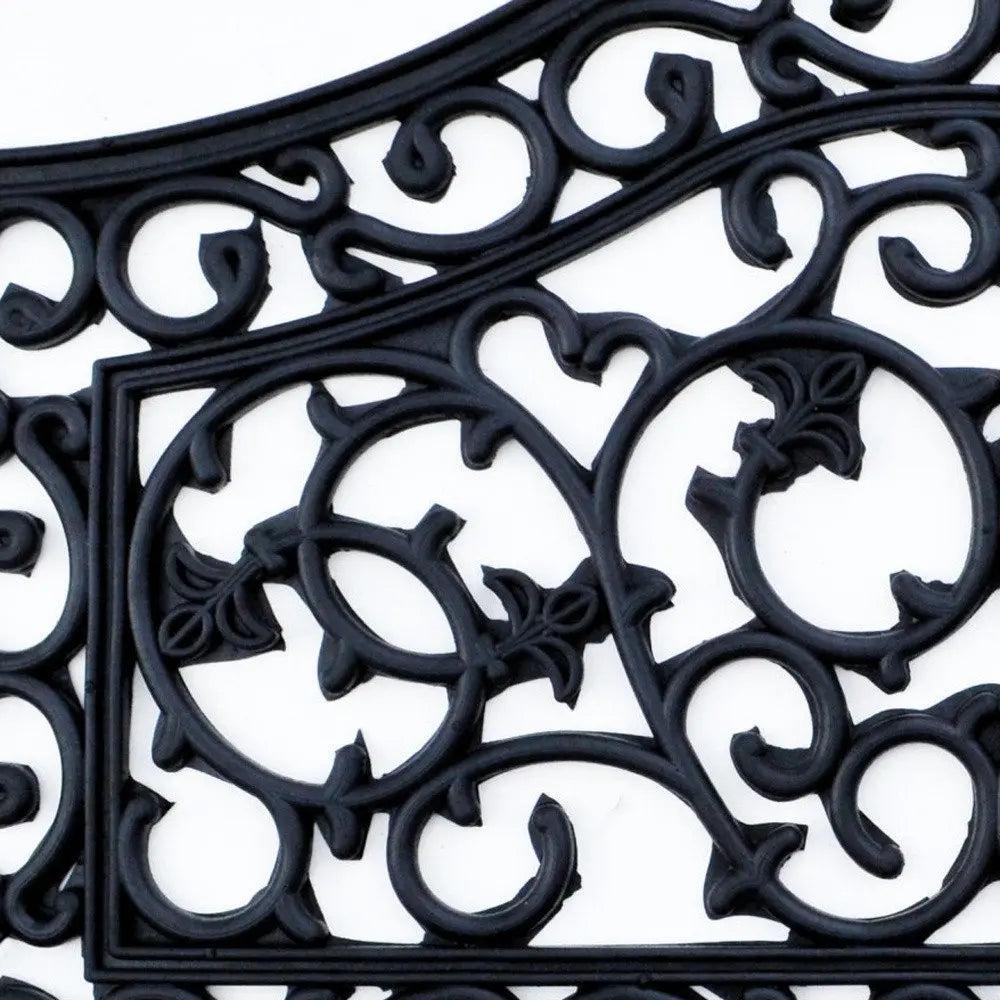 18" X 30" Black Rubber Outdoor Door Mat - NOBLE HOME INTERIORS