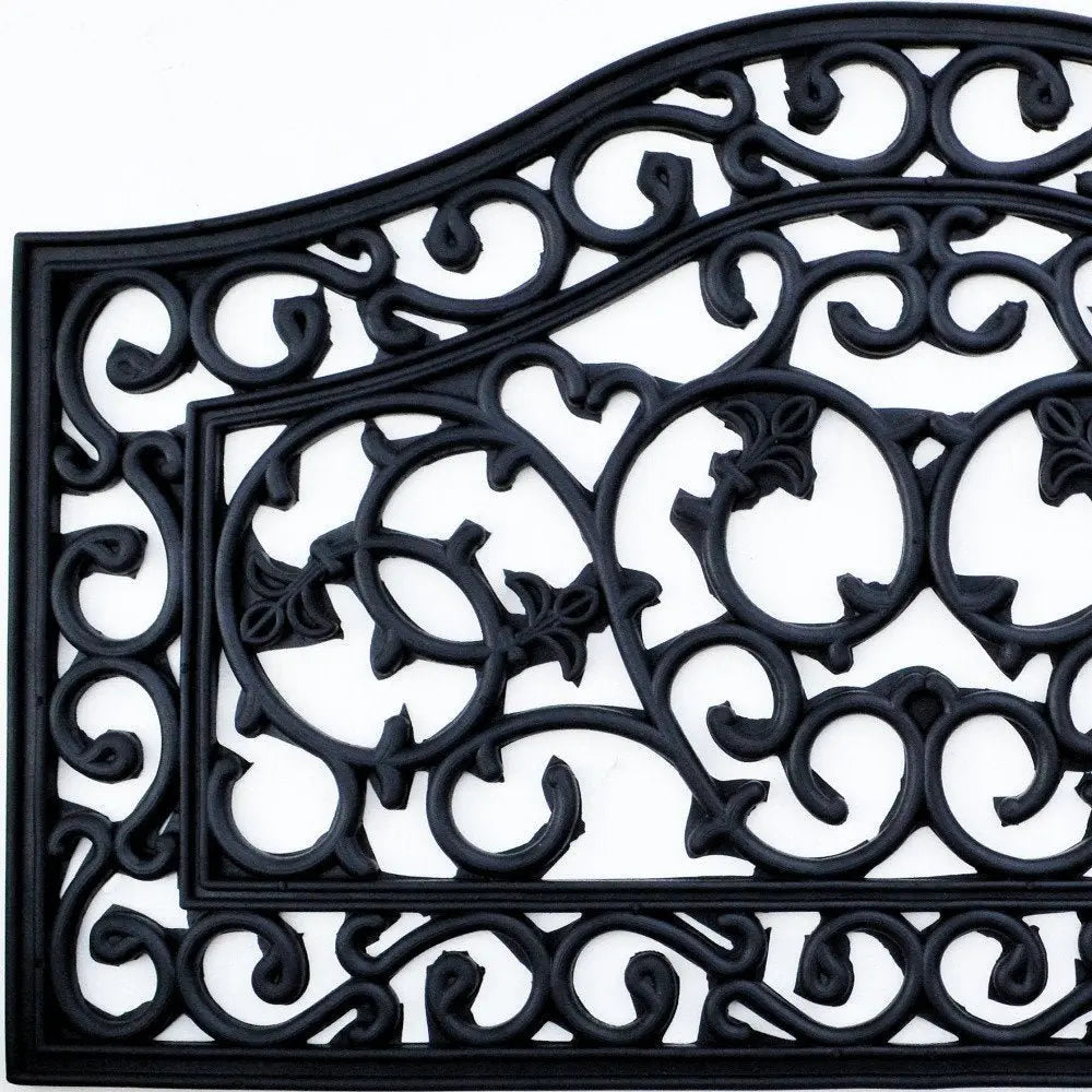 18" X 30" Black Rubber Outdoor Door Mat - NOBLE HOME INTERIORS