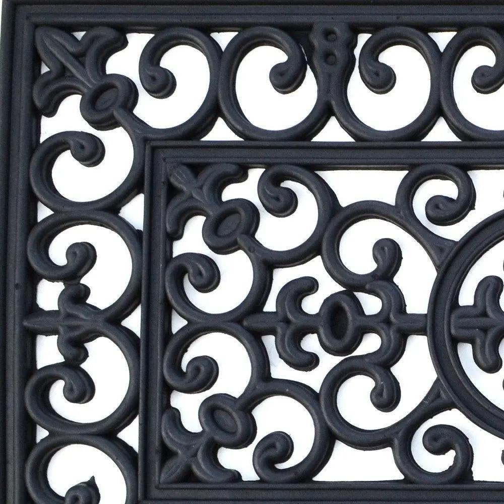 18" X 30" Black Rubber Outdoor Door Mat - NOBLE HOME INTERIORS