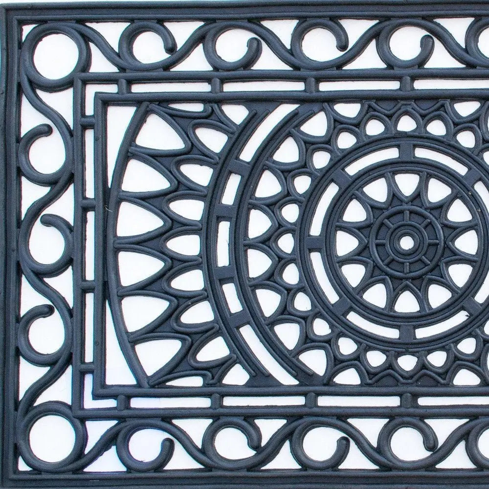 18" X 30" Black Rubber Outdoor Door Mat - NOBLE HOME INTERIORS
