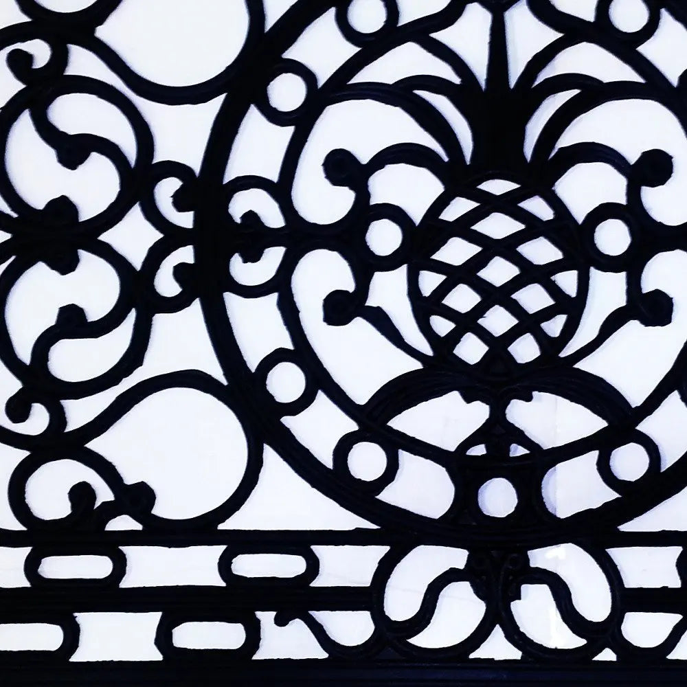 18" X 30" Black Rubber Pineapple Outdoor Door Mat - NOBLE HOME INTERIORS