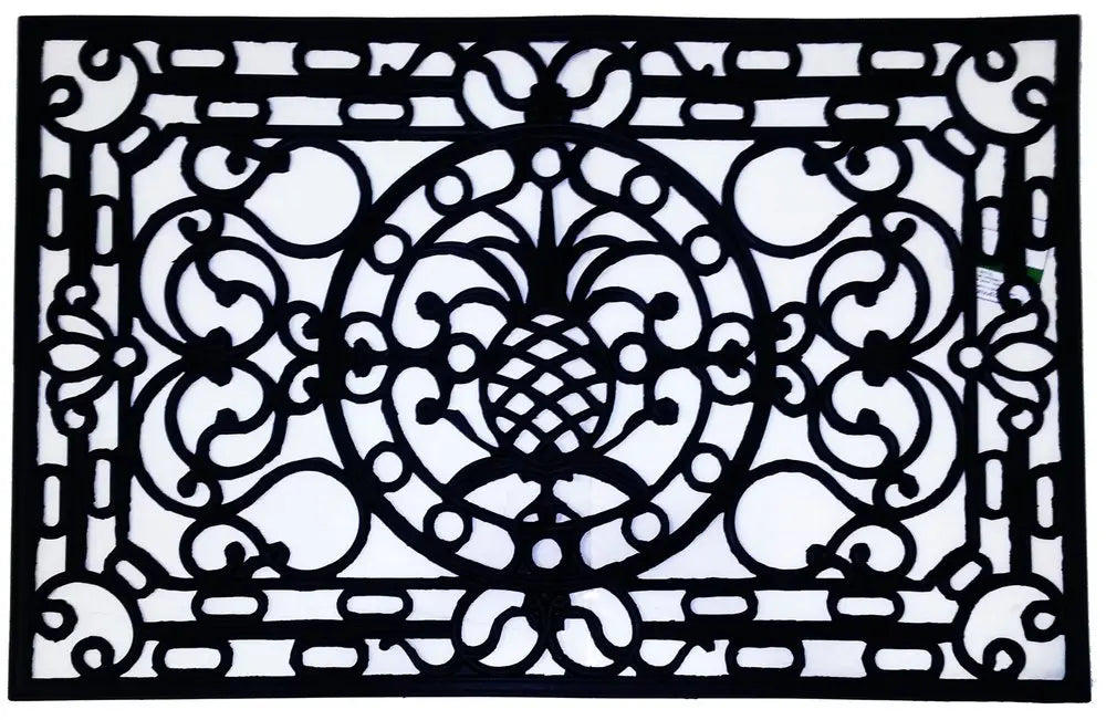 18" X 30" Black Rubber Pineapple Outdoor Door Mat - NOBLE HOME INTERIORS