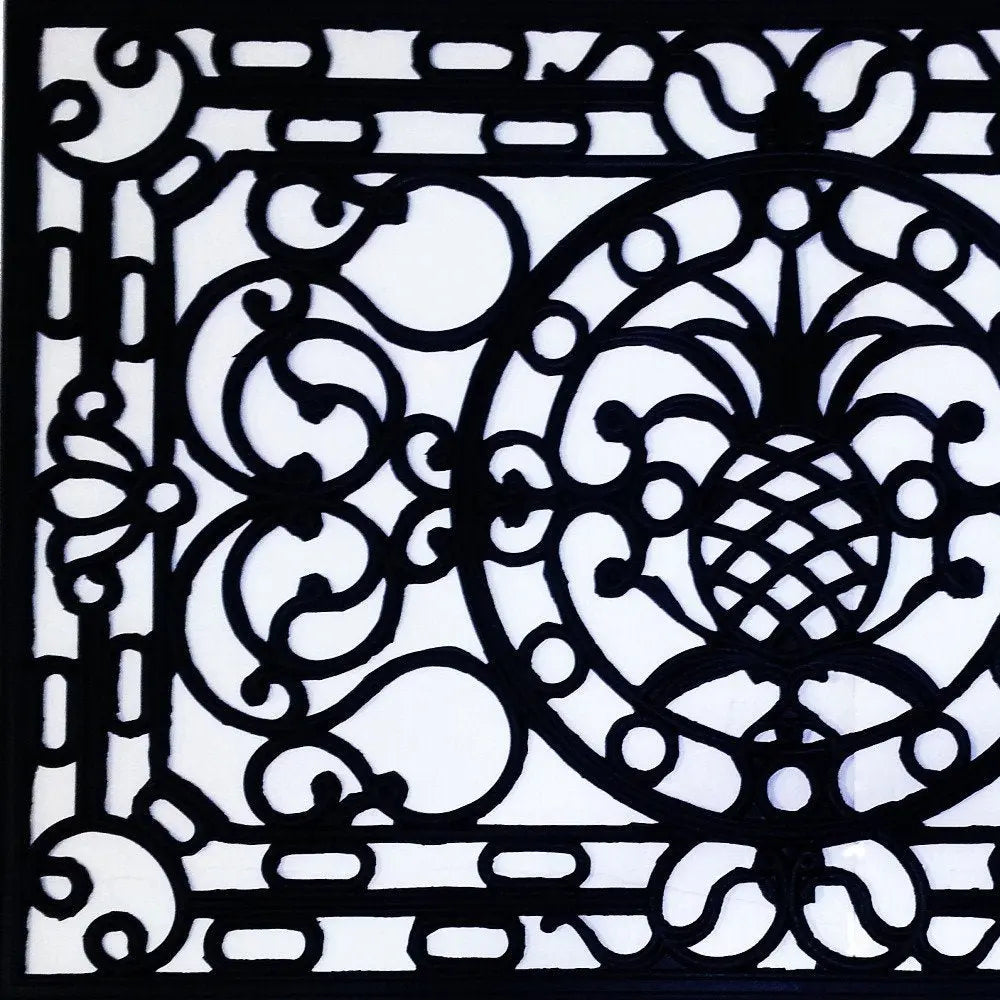 18" X 30" Black Rubber Pineapple Outdoor Door Mat - NOBLE HOME INTERIORS