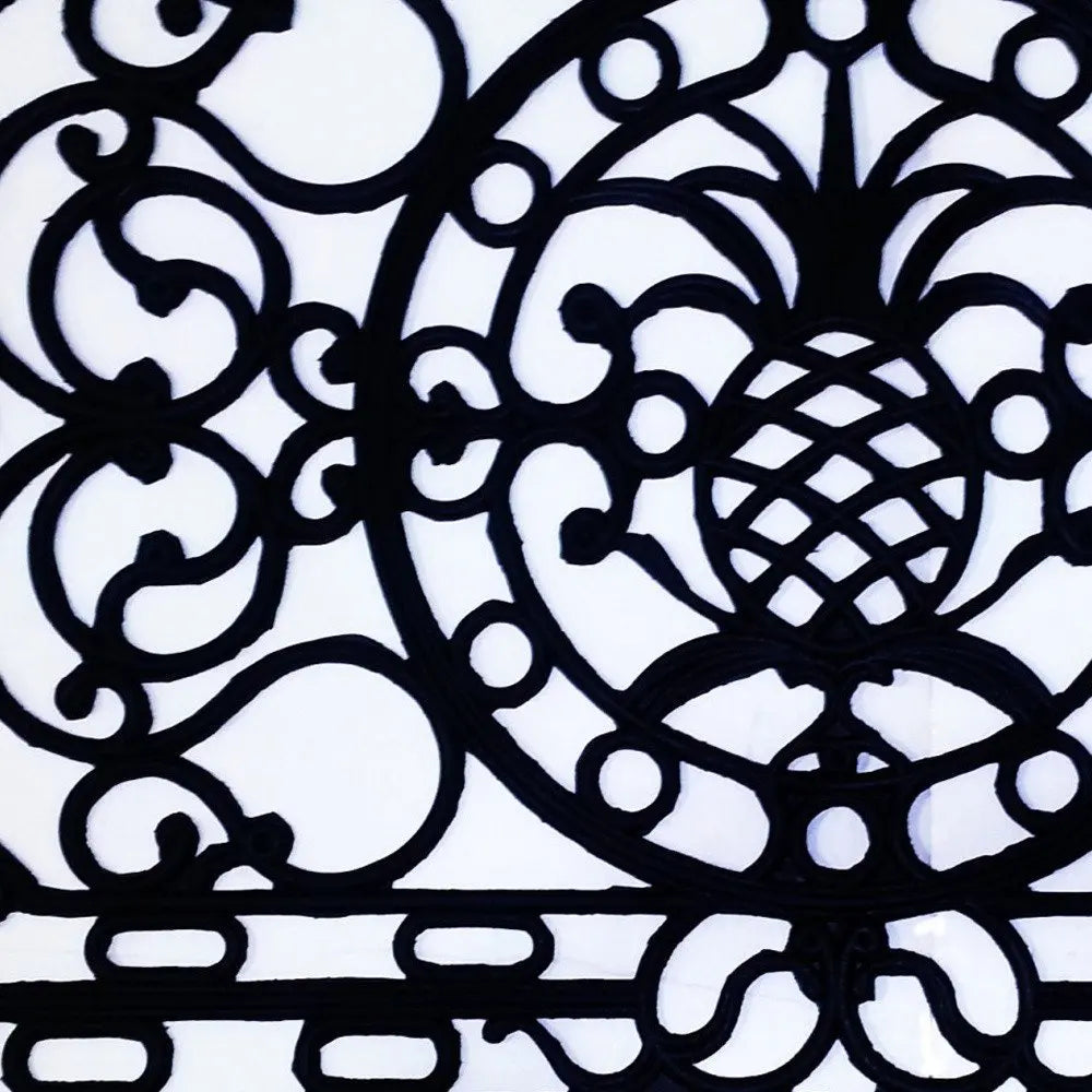 18" X 30" Black Rubber Pineapple Outdoor Door Mat - NOBLE HOME INTERIORS