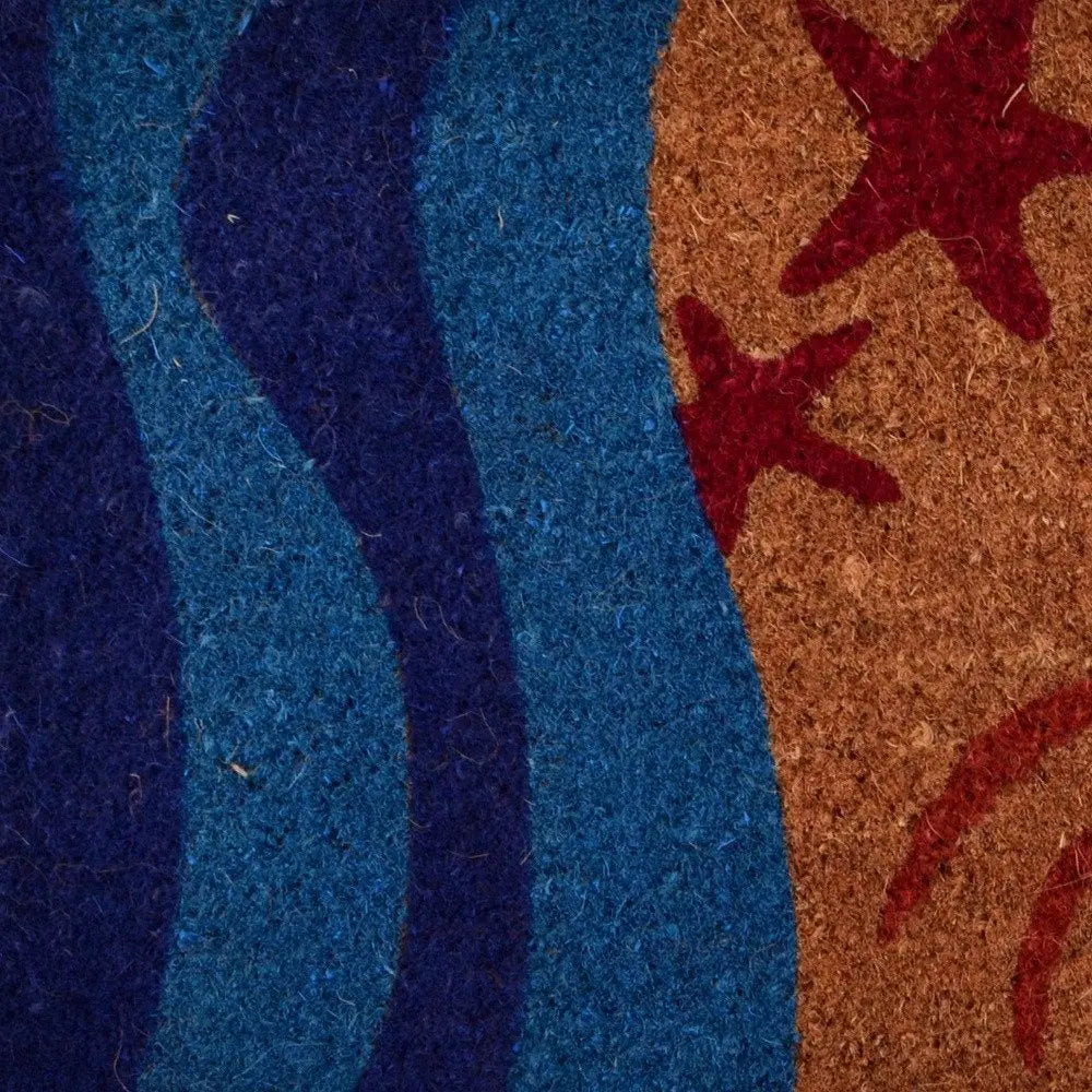 18" X 30" Blue and Red Coir Crab Outdoor Door Mat - NOBLE HOME INTERIORS