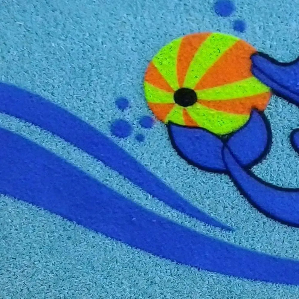 18" X 30" Blue Coir Dolphin Outdoor Door Mat - NOBLE HOME INTERIORS