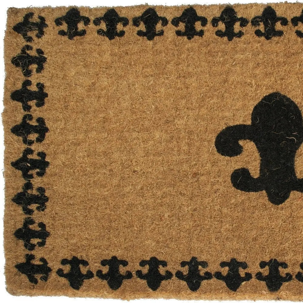 18" X 30" Brown and Black Coir Abstract Outdoor Door Mat - NOBLE HOME INTERIORS