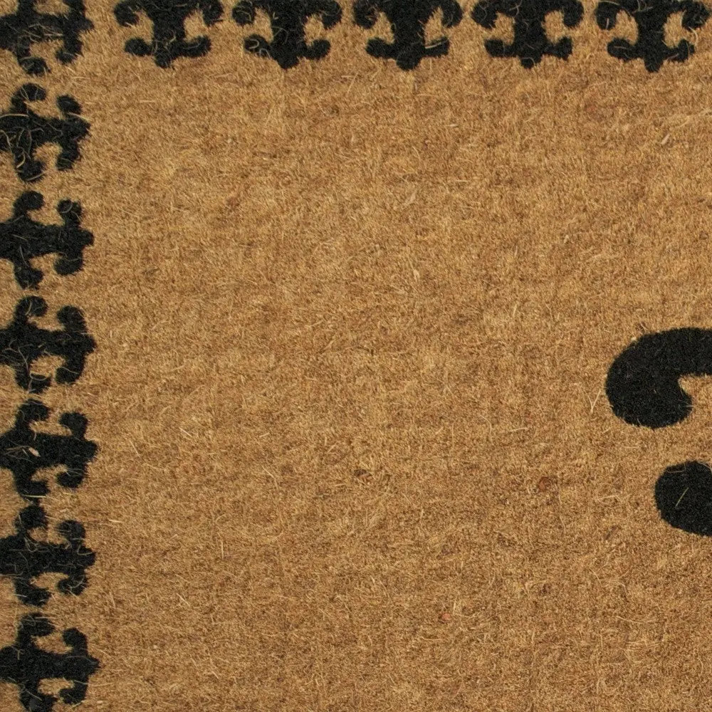 18" X 30" Brown and Black Coir Abstract Outdoor Door Mat - NOBLE HOME INTERIORS