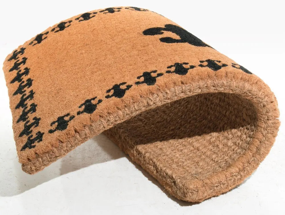 18" X 30" Brown and Black Coir Abstract Outdoor Door Mat - NOBLE HOME INTERIORS