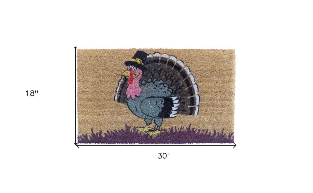 18" X 30" Brown and Black Coir Birds Outdoor Holiday Door Mat - NOBLE HOME INTERIORS