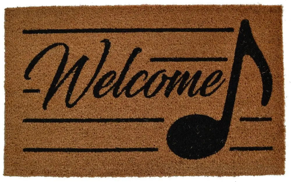 18" X 30" Brown and Black Coir Welcome Outdoor Door Mat - NOBLE HOME INTERIORS