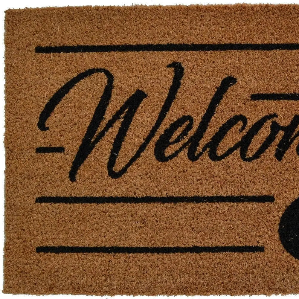 18" X 30" Brown and Black Coir Welcome Outdoor Door Mat - NOBLE HOME INTERIORS