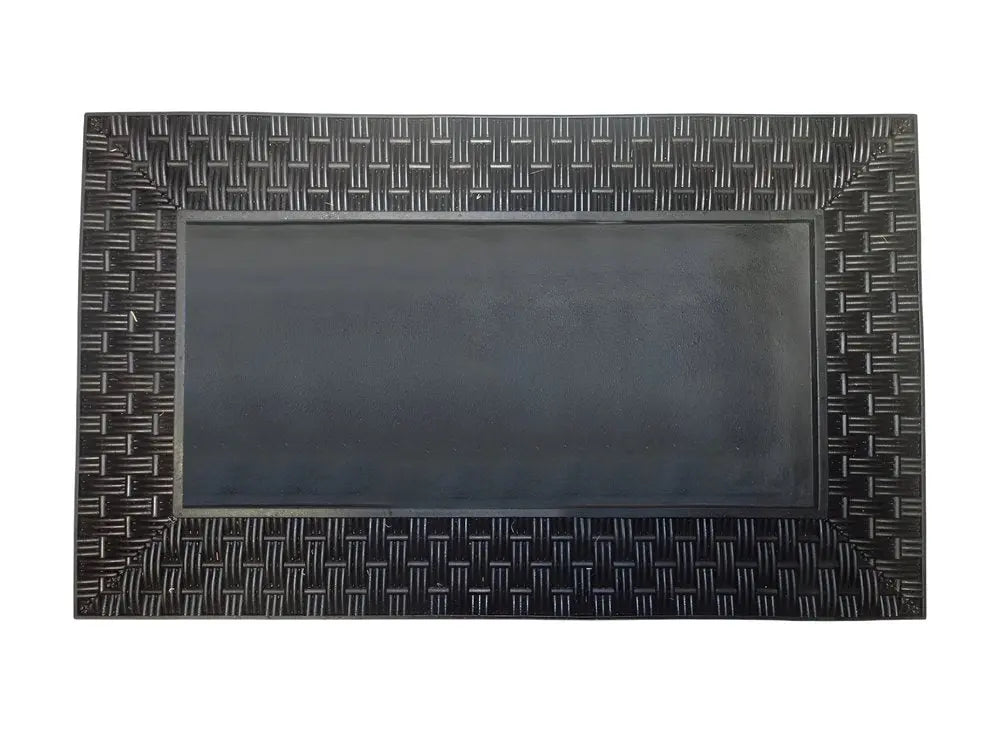 18" X 30" Brown and Black Rubber and Coir Spring Summer Outdoor Door Mat With Inserts - NOBLE HOME INTERIORS