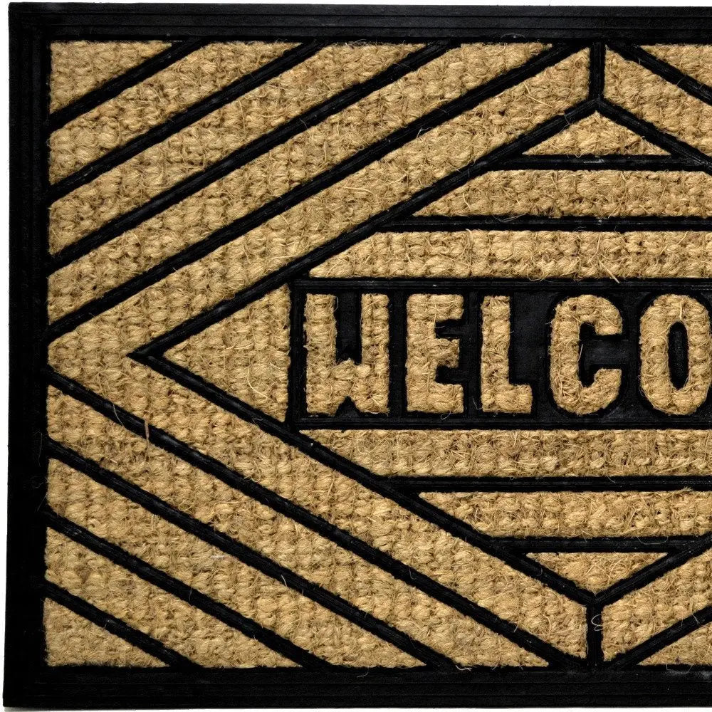 18" X 30" Brown and Black Rubber Welcome Outdoor Door Mat - NOBLE HOME INTERIORS