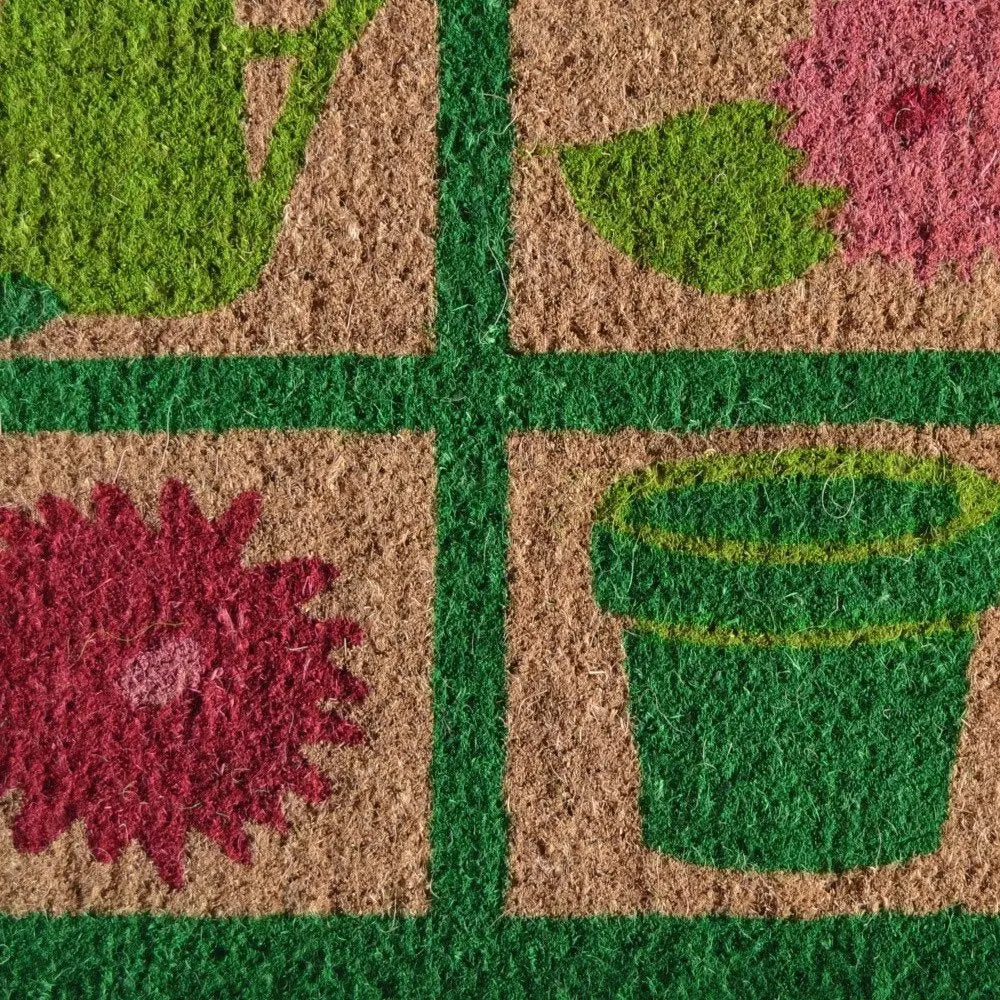 18" X 30" Brown Coir Garden Tools Outdoor Spring Door Mat - NOBLE HOME INTERIORS