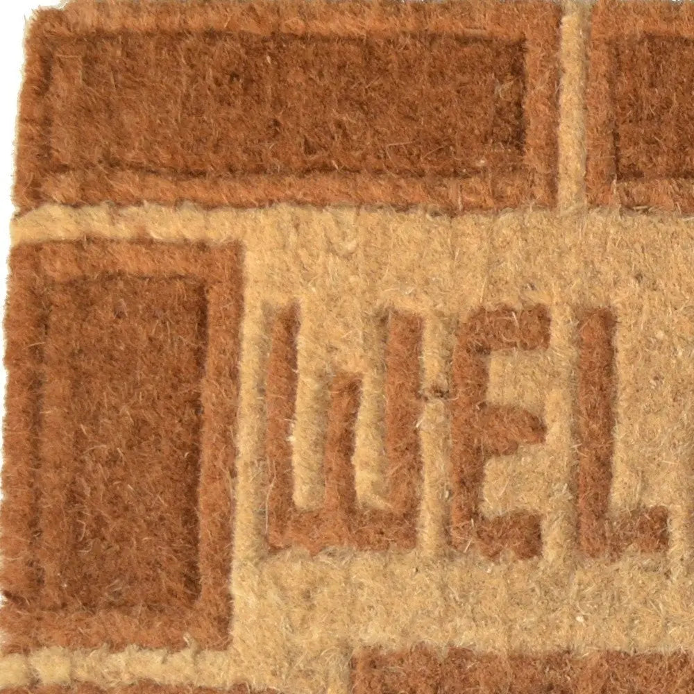 18" X 30" Brown Coir Welcome Outdoor Door Mat - NOBLE HOME INTERIORS