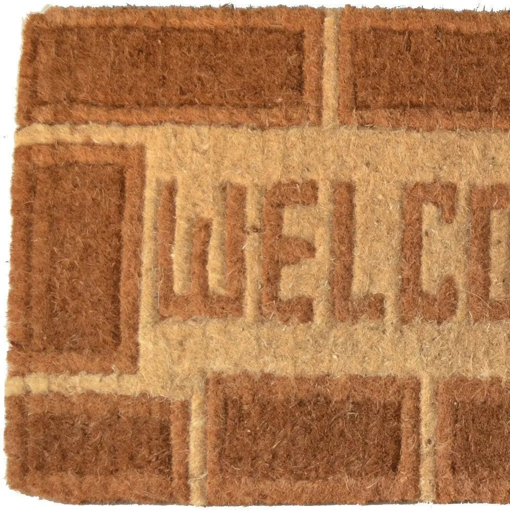 18" X 30" Brown Coir Welcome Outdoor Door Mat - NOBLE HOME INTERIORS