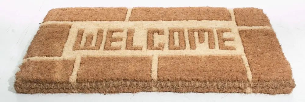 18" X 30" Brown Coir Welcome Outdoor Door Mat - NOBLE HOME INTERIORS