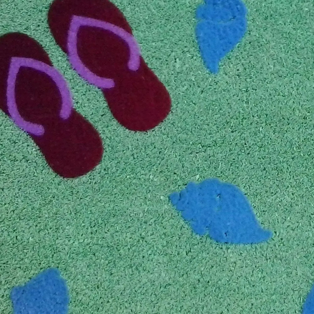 18" X 30" Green Coir Flip Flop Outdoor Door Mat - NOBLE HOME INTERIORS