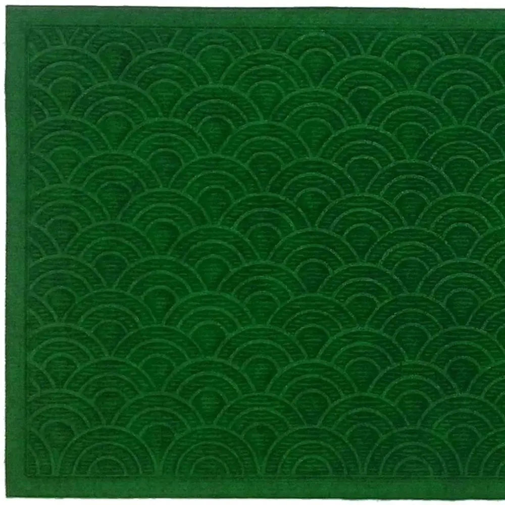18" X 30" Green Geometric Indoor Outdoor Polypropylene Door Mat - NOBLE HOME INTERIORS