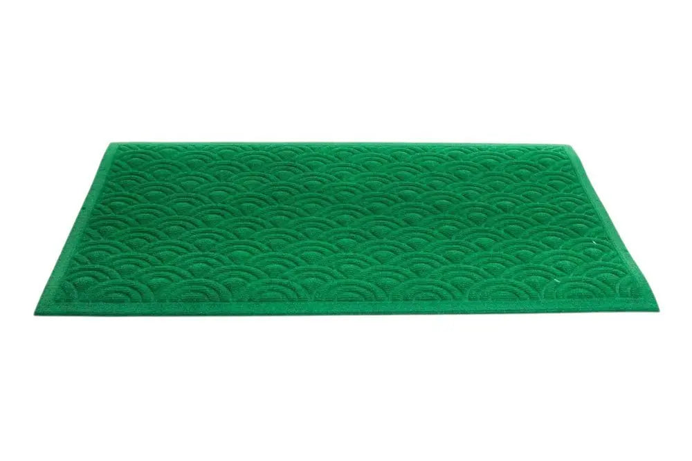 18" X 30" Green Geometric Indoor Outdoor Polypropylene Door Mat - NOBLE HOME INTERIORS