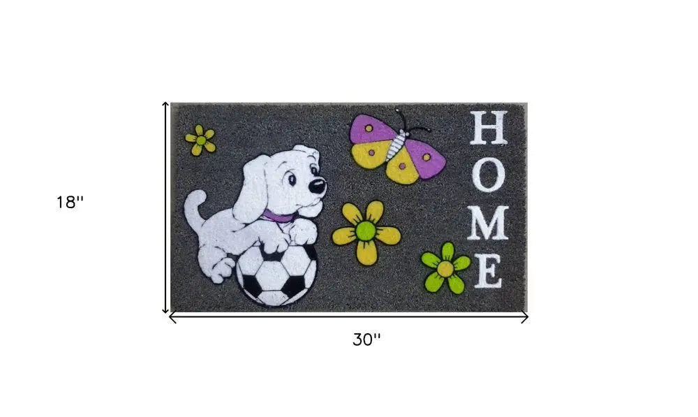 18" X 30" White Coir Dog Home Outdoor Door Mat - NOBLE HOME INTERIORS