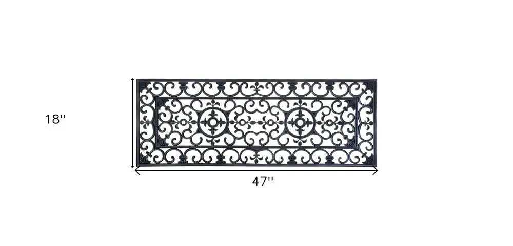 18" X 47" Black Rubber Outdoor Door Mat - NOBLE HOME INTERIORS