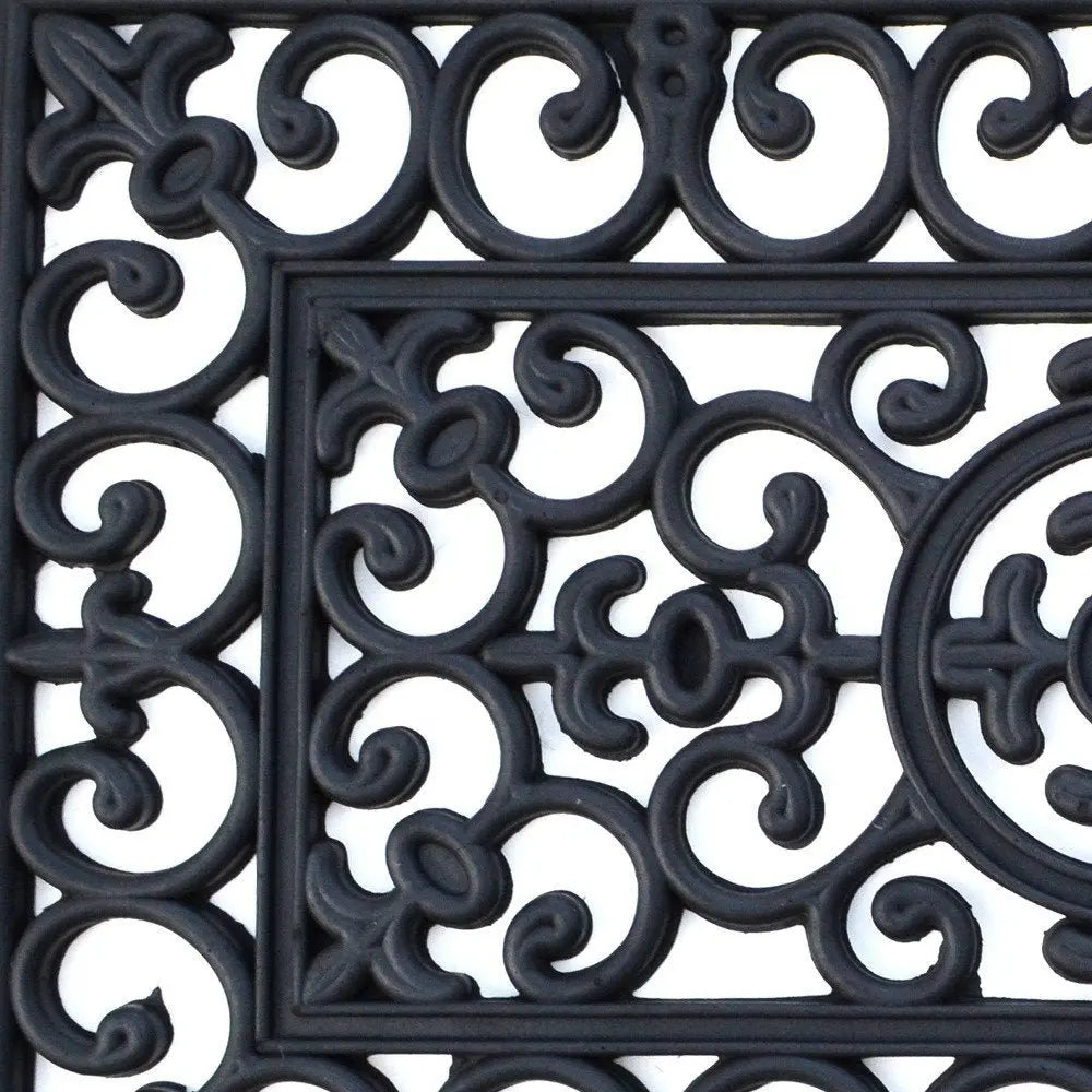 18" X 47" Black Rubber Outdoor Door Mat - NOBLE HOME INTERIORS