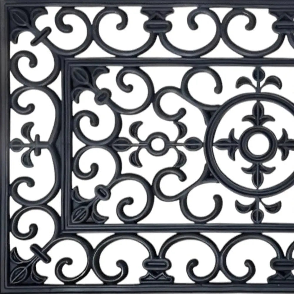 18" X 47" Black Rubber Outdoor Door Mat - NOBLE HOME INTERIORS