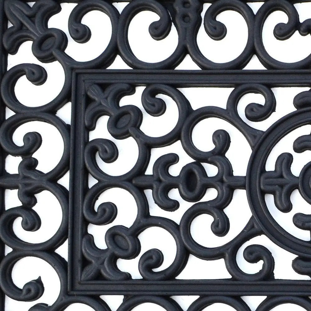 18" X 47" Black Rubber Outdoor Door Mat - NOBLE HOME INTERIORS