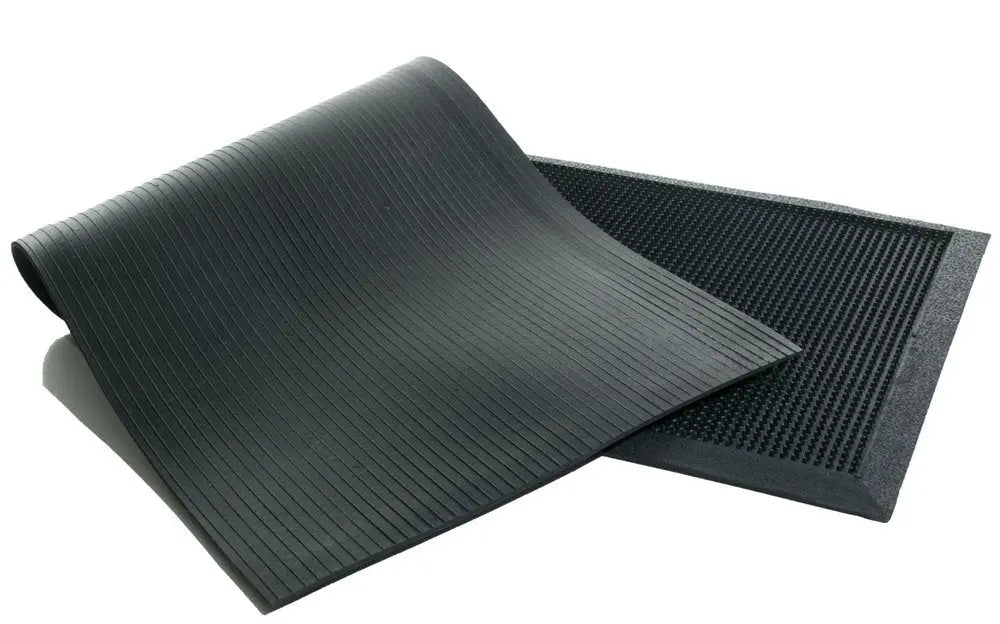 18" X 47" Black Rubber Outdoor Door Mat - NOBLE HOME INTERIORS