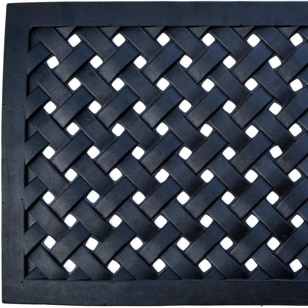 18" X 47" Black Rubber Outdoor Door Mat - NOBLE HOME INTERIORS