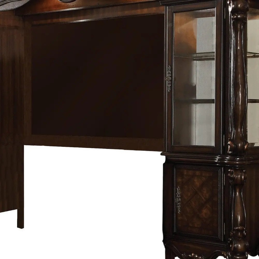 19" Brown Wood Cabinet Enclosed Storage Entertainment Center - NOBLE HOME INTERIORS