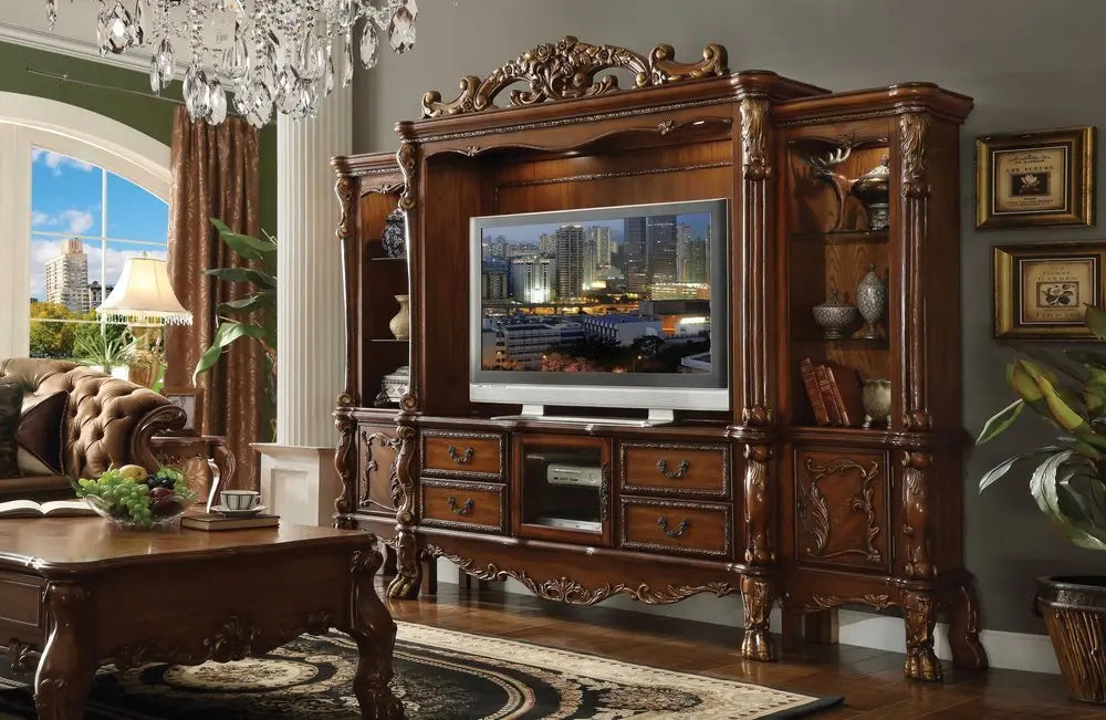 19" Brown Wood Cabinet Enclosed Storage Entertainment Center - NOBLE HOME INTERIORS