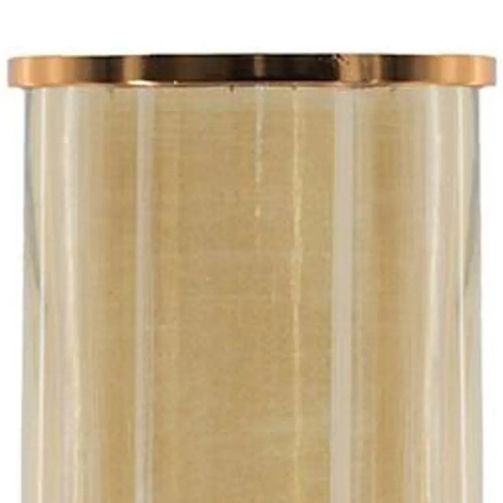 19" Gold And White Glass And Marble Table Vase - NOBLE HOME INTERIORS