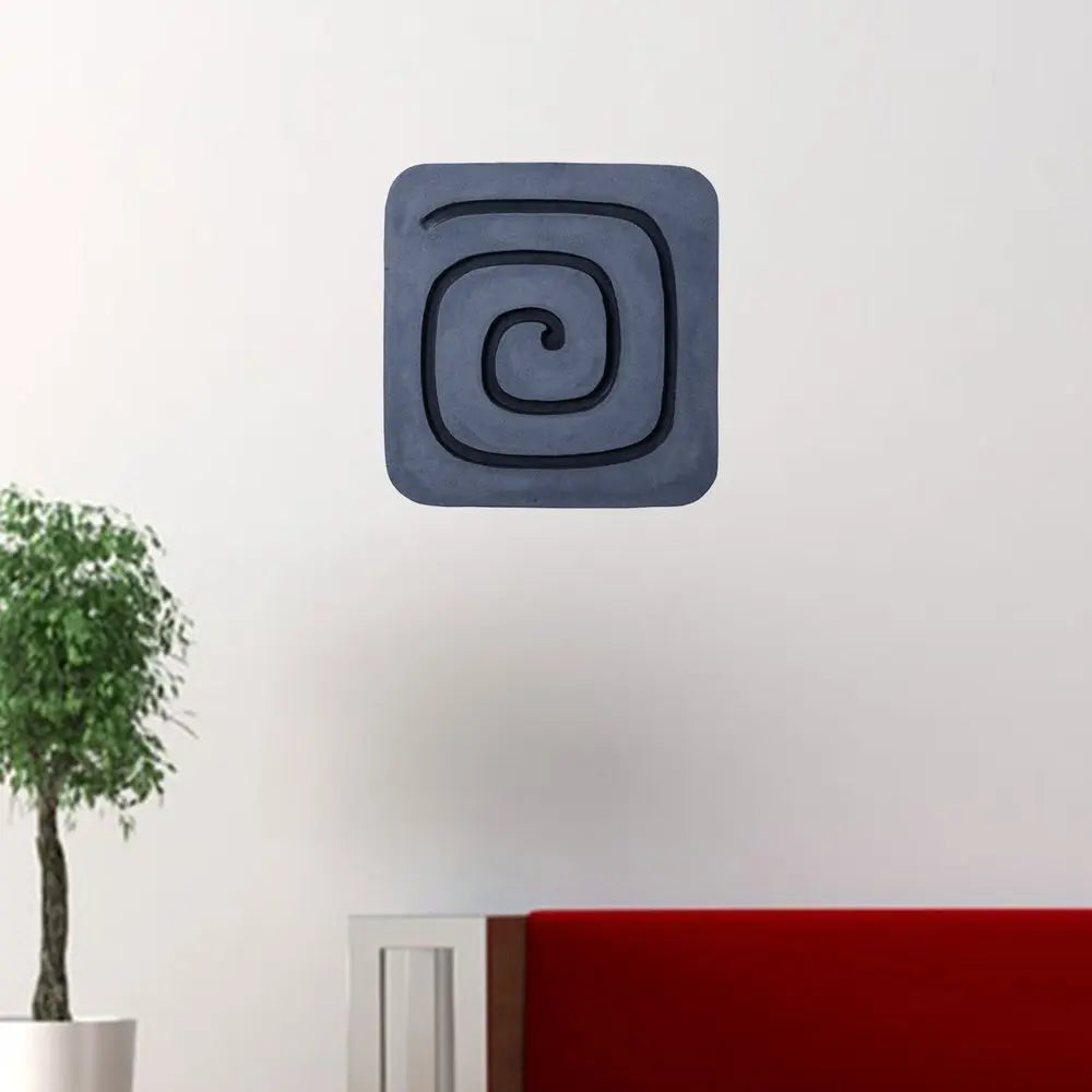 19" X 19" Gray and Black Geometric Sandstone Hanging Dimensional Sculpture - NOBLE HOME INTERIORS