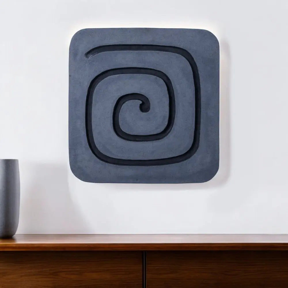 19" X 19" Gray and Black Geometric Sandstone Hanging Dimensional Sculpture - NOBLE HOME INTERIORS