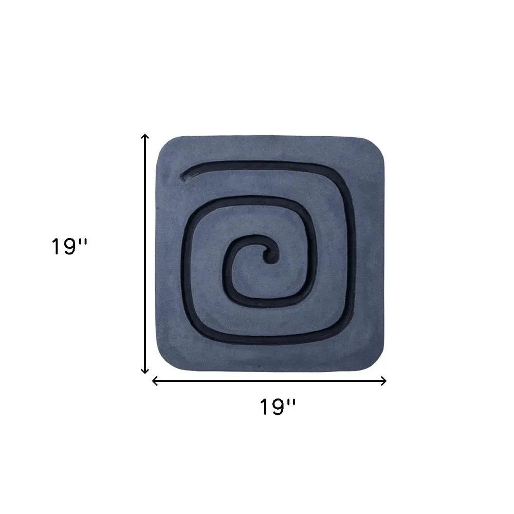 19" X 19" Gray and Black Geometric Sandstone Hanging Dimensional Sculpture - NOBLE HOME INTERIORS