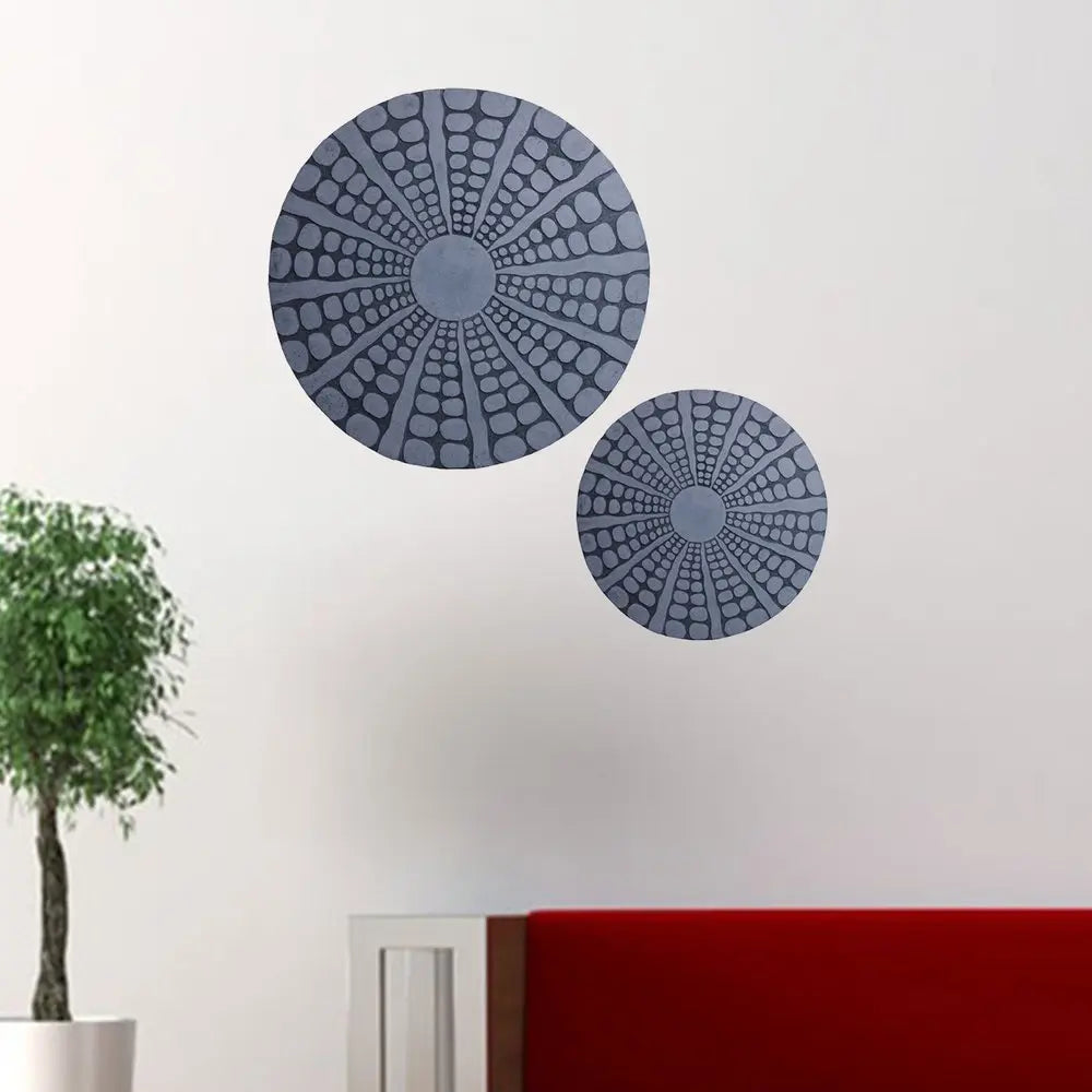 19" X 19" X 2" Sandstone, Fine Polished, Round With Stardust Pebble Finish - Wall Decor - NOBLE HOME INTERIORS