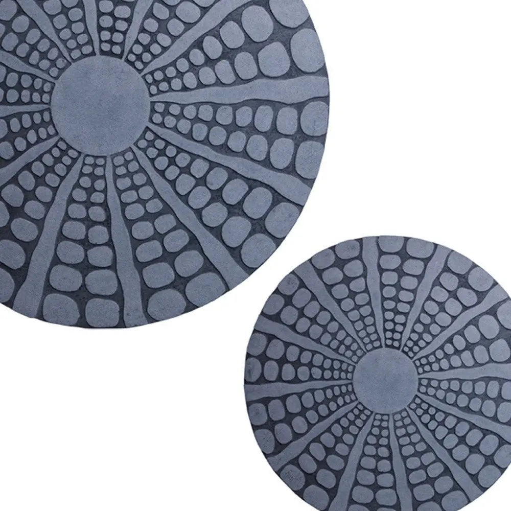 19" X 19" X 2" Sandstone, Fine Polished, Round With Stardust Pebble Finish - Wall Decor - NOBLE HOME INTERIORS