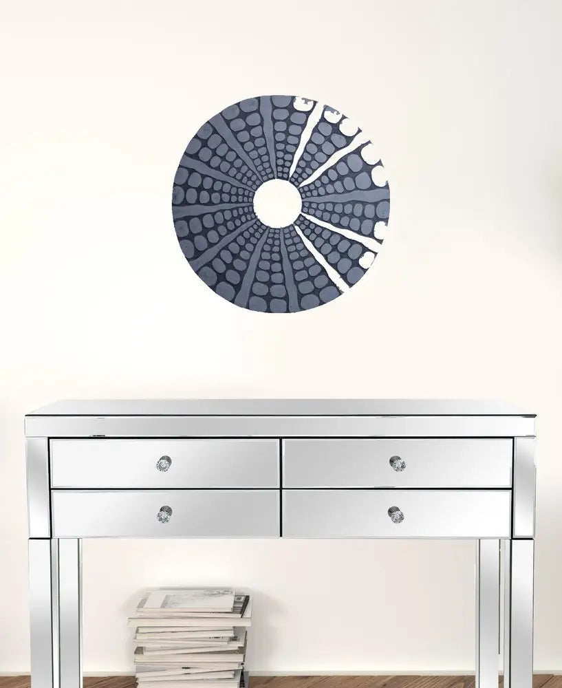 19" X 19" X 2" Sandstone, Fine Polished, Round With Stardust Pebble Finish - Wall Decor - NOBLE HOME INTERIORS