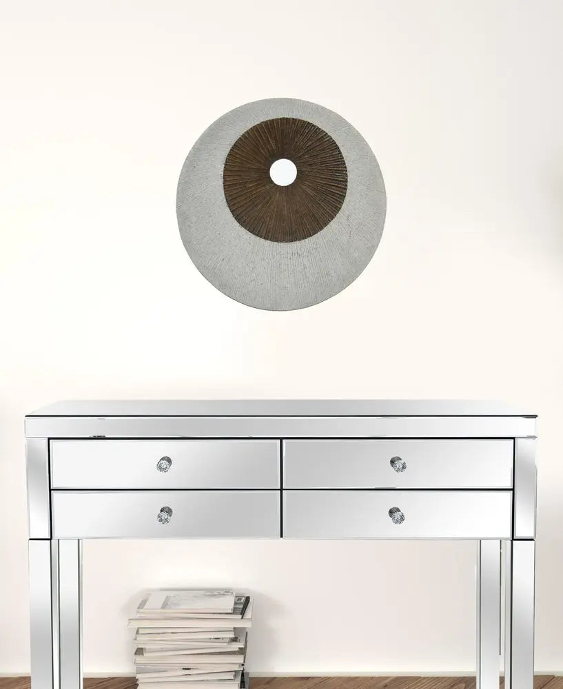 19" X 19" X 2.5" Grey And Brown Stone Wall Decor - NOBLE HOME INTERIORS