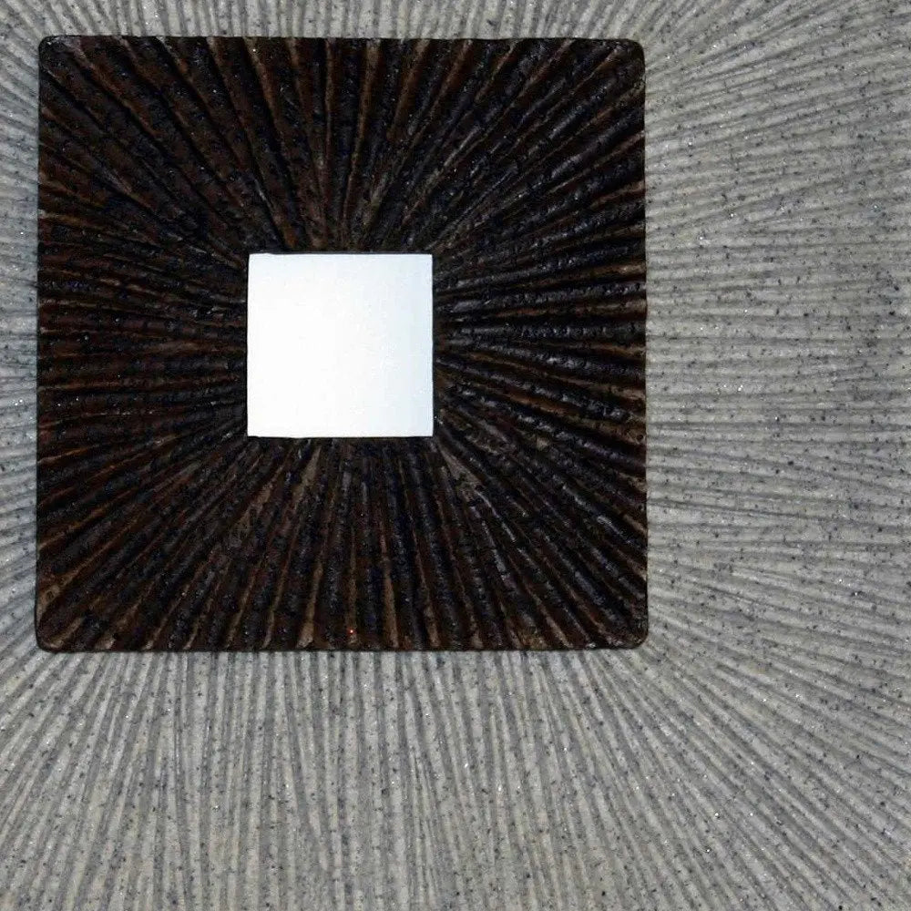 19" X 19" X 2.5" Modern Brown And Gray Ribbed Square Wall Art - NOBLE HOME INTERIORS