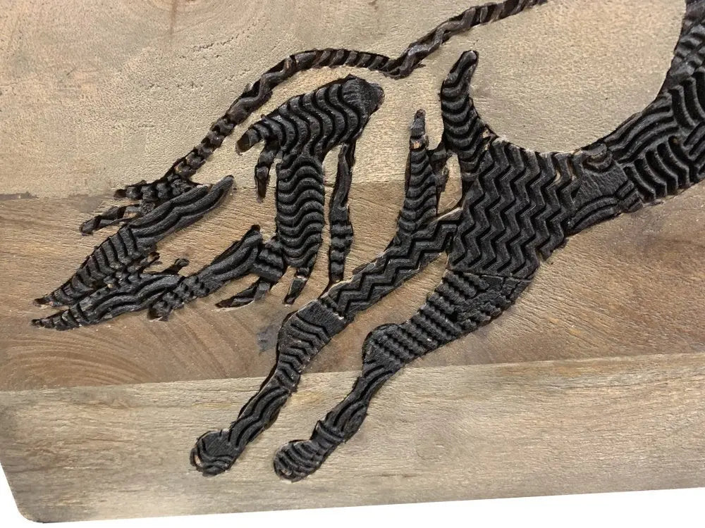 19" X 24" Black And Brown Horse Solid Wood Hanging Dimensional Sculpture - NOBLE HOME INTERIORS