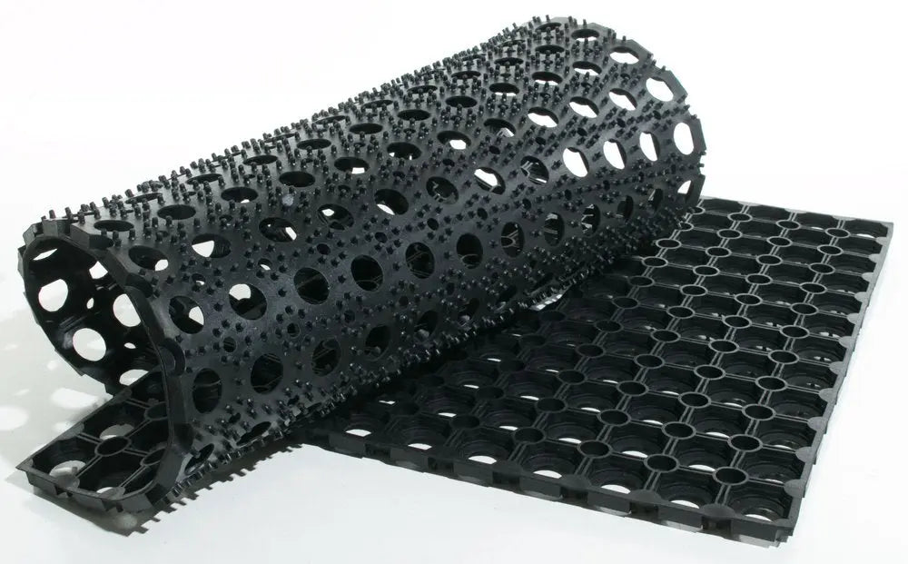 19" X 39" Black Rubber Outdoor Door Mat - NOBLE HOME INTERIORS