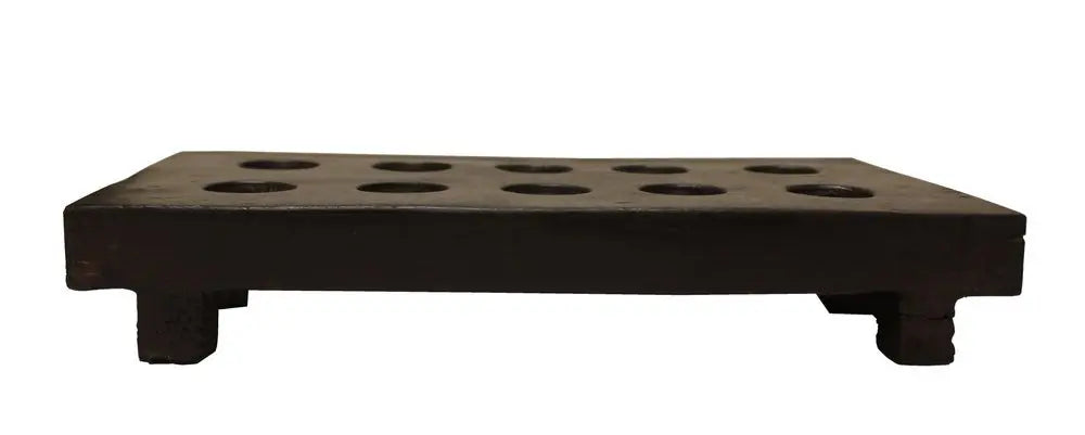 2" Brown Wood Geometric Tabletop Dish Candle Holder - NOBLE HOME INTERIORS