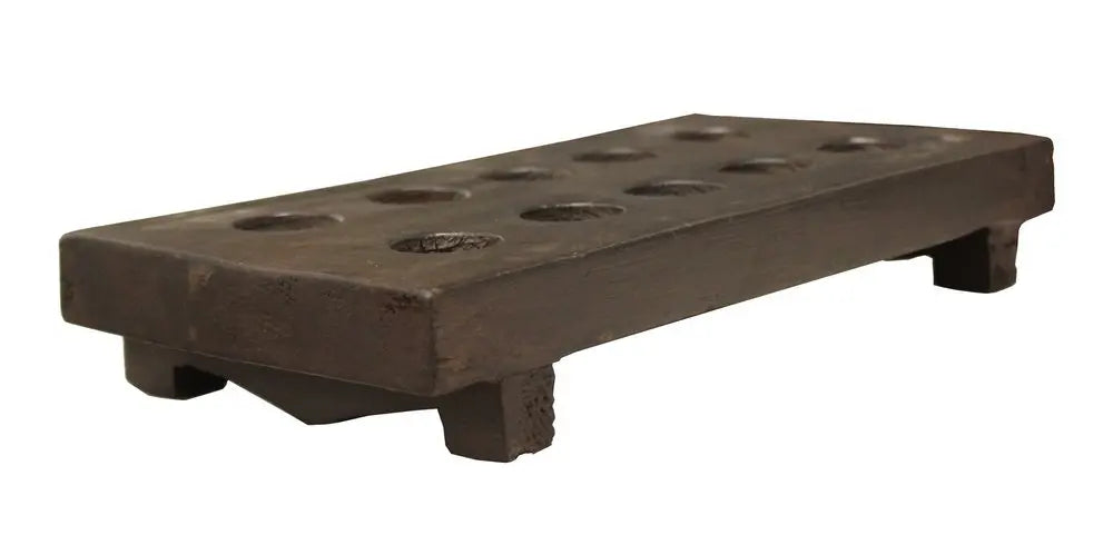 2" Brown Wood Geometric Tabletop Dish Candle Holder - NOBLE HOME INTERIORS